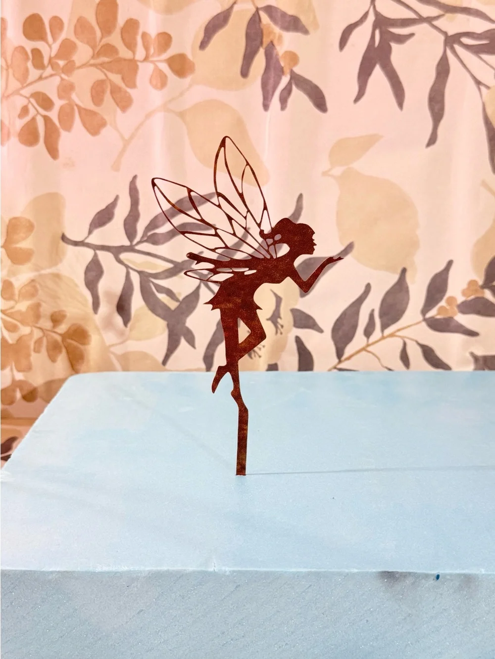 Rust Metal Fairy Garden Stake - Silhouette Accent